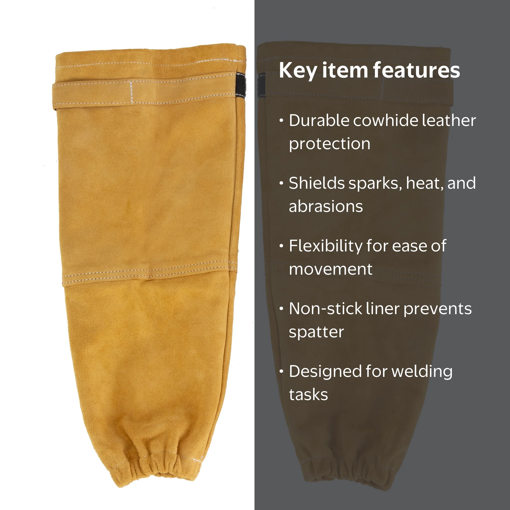 Hyper Tough Leather Welding Work Sleeves Pair - Durable Protection
