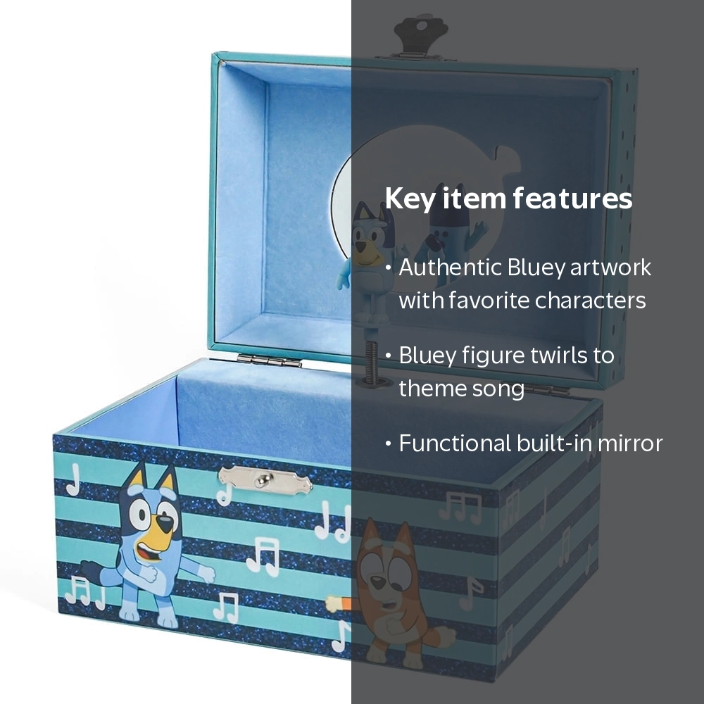 Sun-Staches Bluey Jewelry Box for Kids, Mini Treasures Organizer