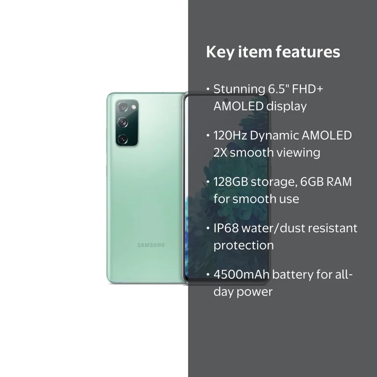 SAMSUNG Galaxy S20 FE (128GB,6GB,Water Resistant) 6.5