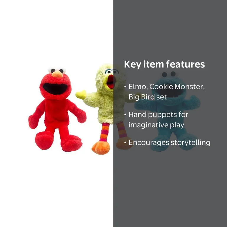 Sesame Street Elmo, Cookie Monster, and Big Bird-Perfect Quality