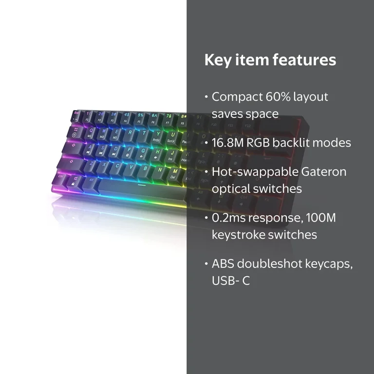 HK GAMING GK61 Mechanical Gaming Keyboard | 61 Keys RGB Backlit
