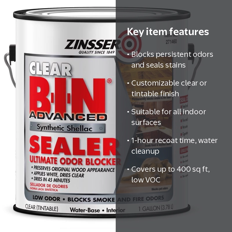 Zinsser B-I-N Advanced Clear Odor Blocking Sealer, 1 gal - Walmart.com