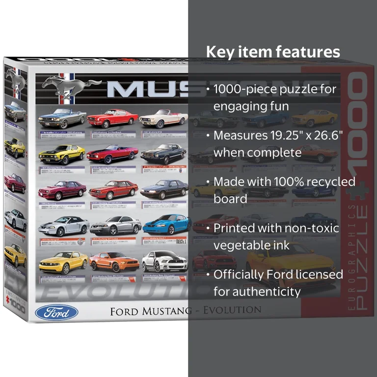 Eurographics Puzzle 1000 Pieces, Ford Mustang Evolution 50th Anniv