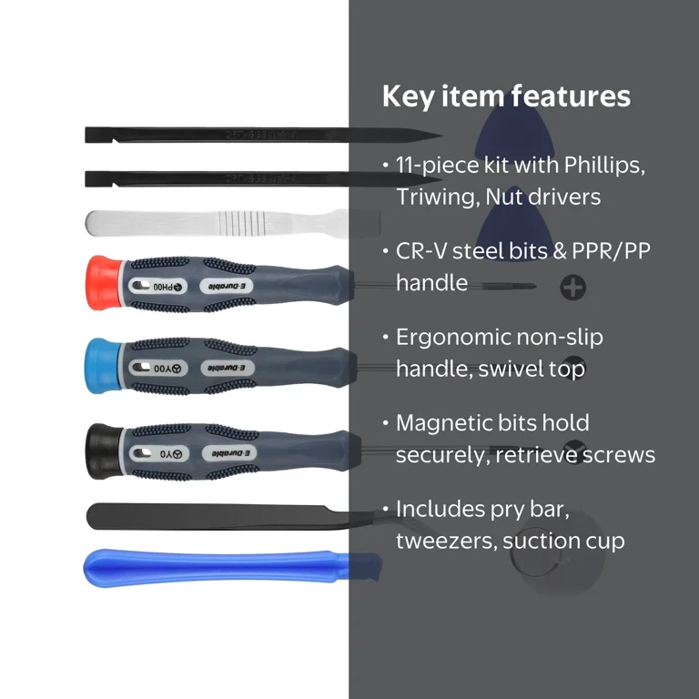 TSV, Triwing Screwdriver Repair Kit, 11-in-1, for Nintendo Switch