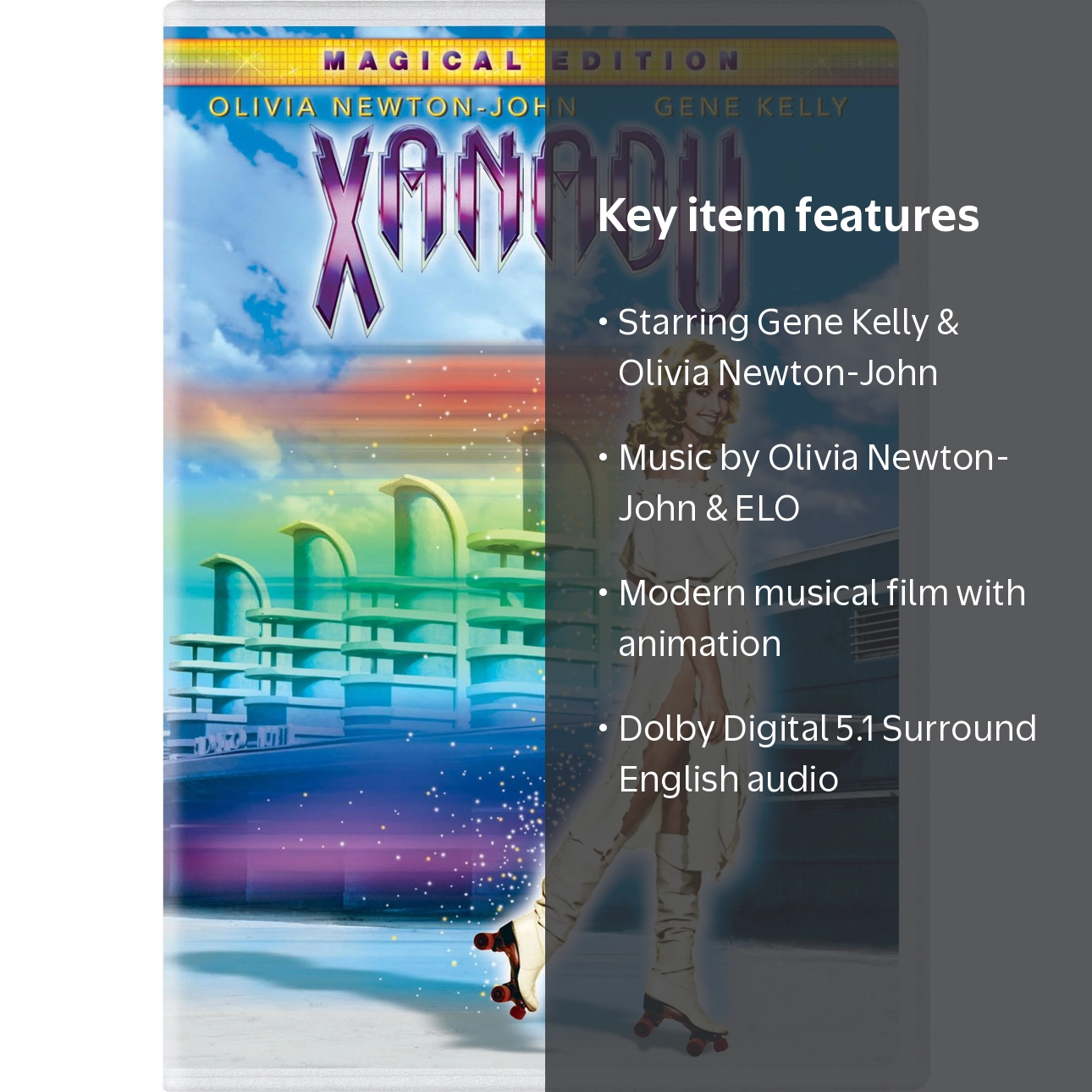 SDS Xanadu DVD, PG, a modern musical featuring Olivia Newton-John