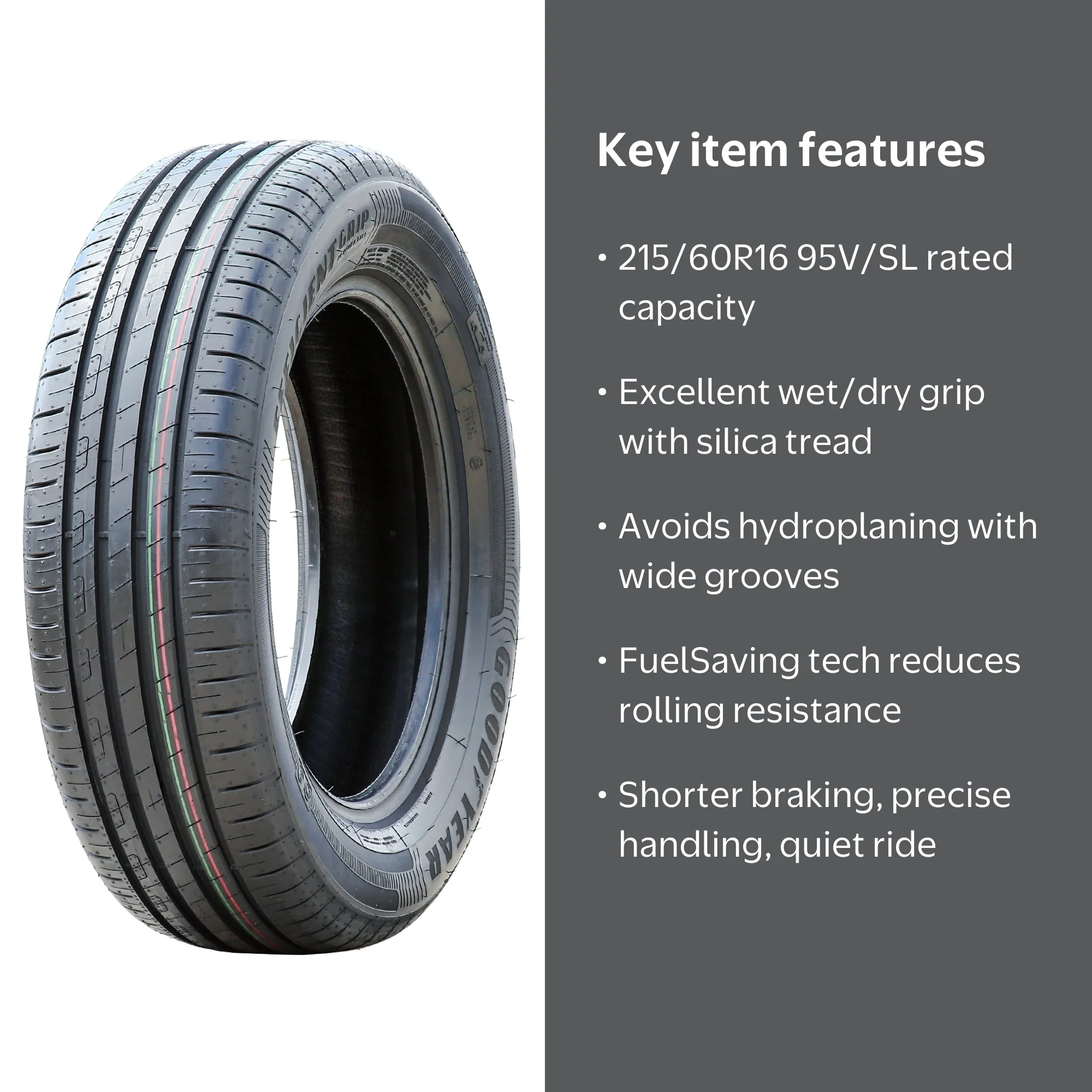 Goodyear EfficientGrip Performance Tire 215/60R16 95V, Summer
