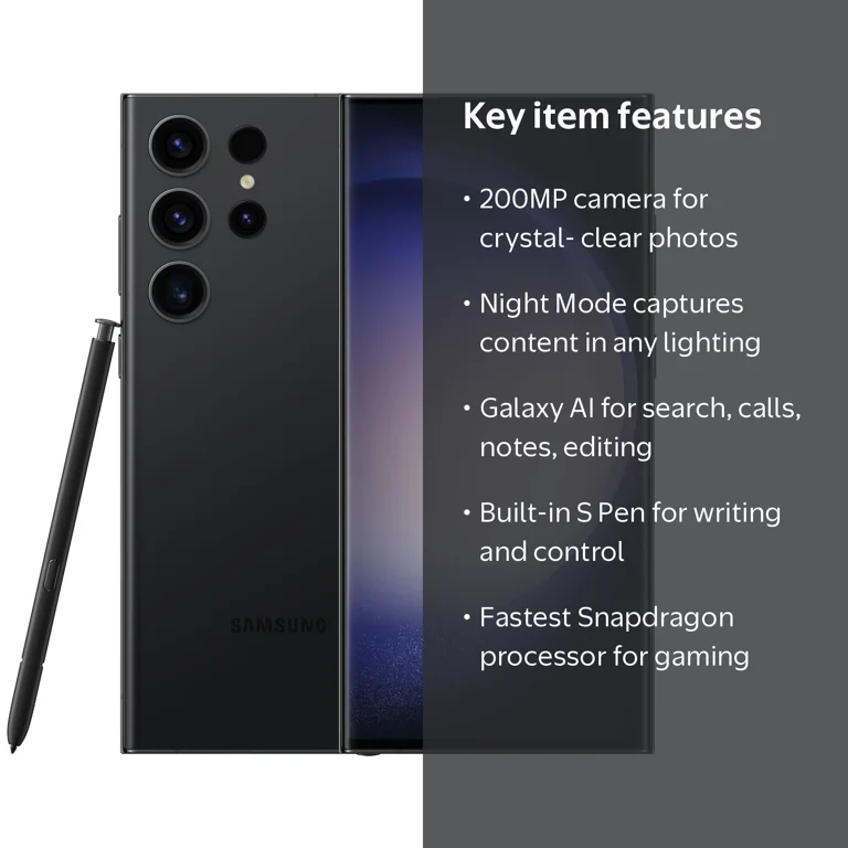 Samsung, Galaxy S23 Ultra Cell Phone, 256GB, 200MP Camera