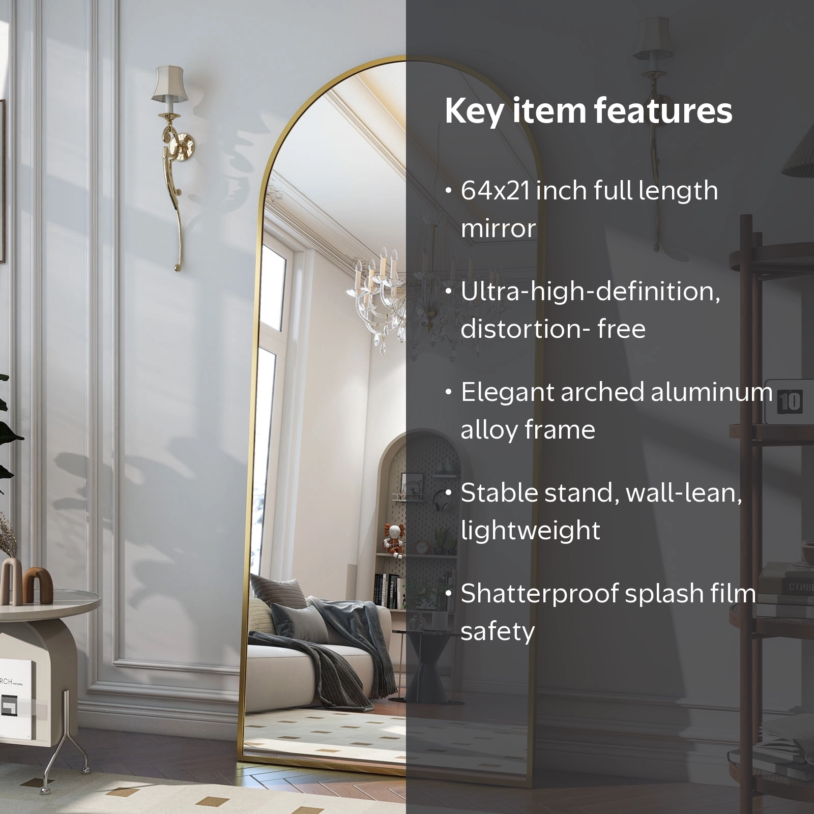GLSLAND, Full Length Floor Mirror, 64