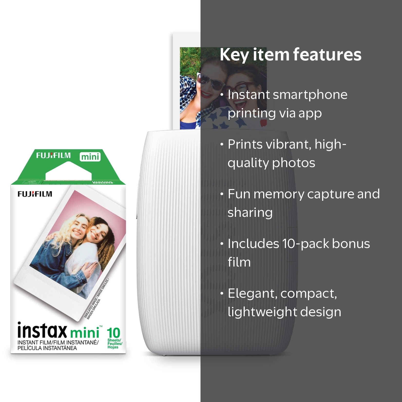 Fujifilm instax Mini Link 3 Smartphone Wireless Printer with 10