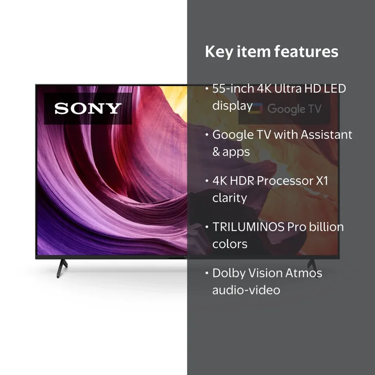 Sony 55” Class X80K 4K Ultra HD LED Smart Google TV - New Flat