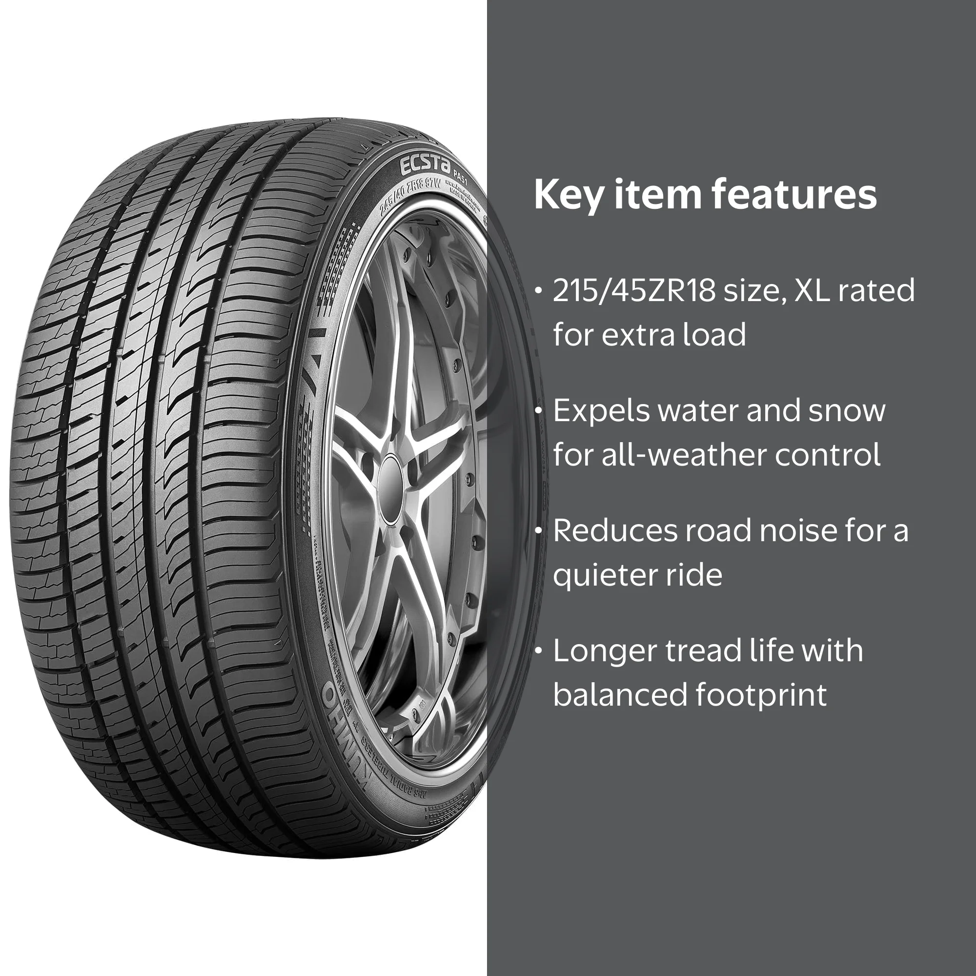 Free Shipping! Kumho All Season Passenger Tire 215/45ZR18 93W XL