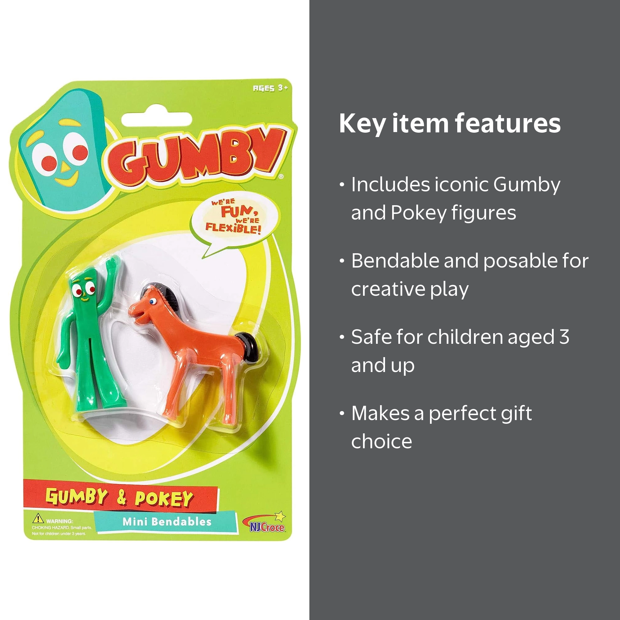NJ Croce Gumby & Pokey Mini Bendable Pair - Walmart.com