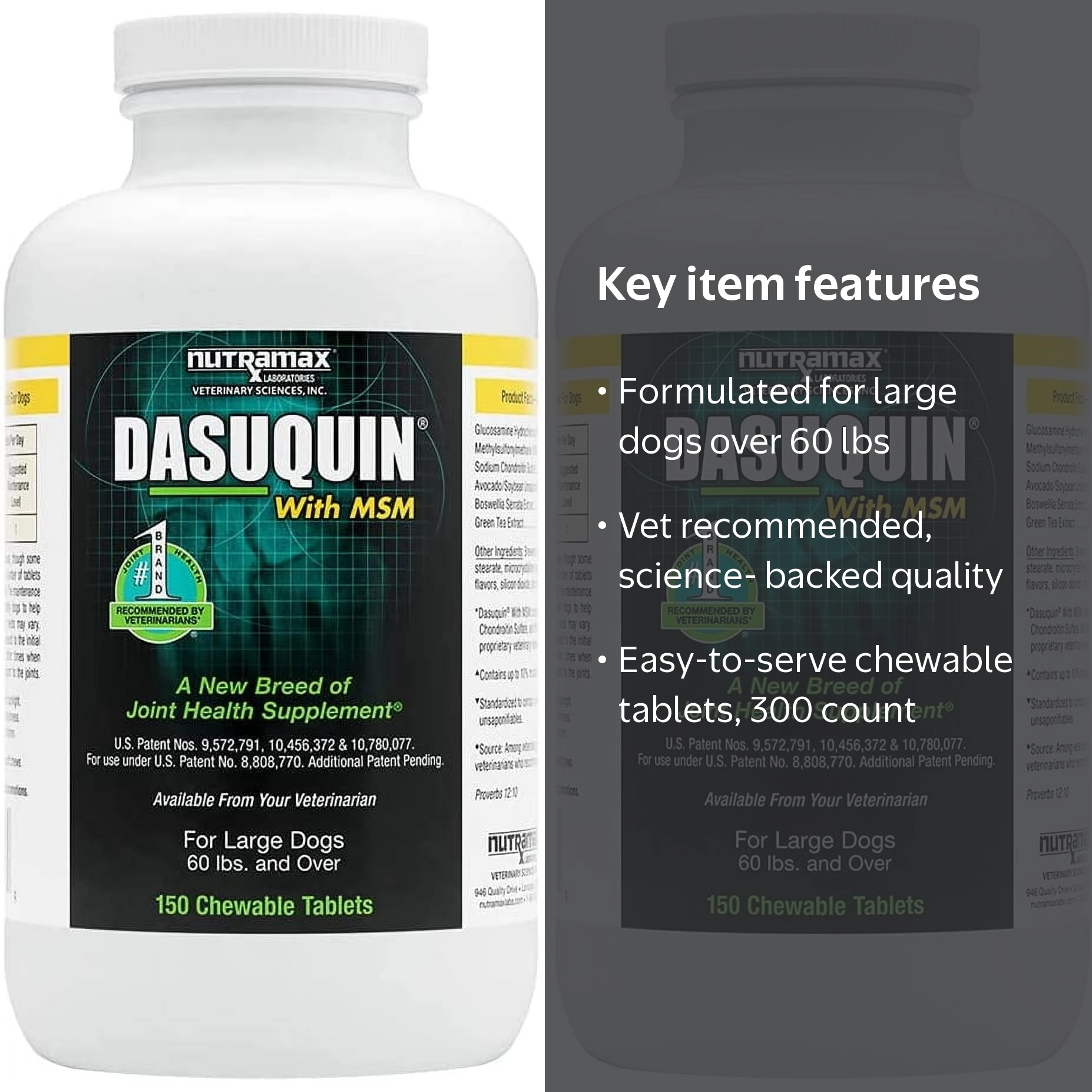 Nutramax Dasuquin for Large Dogs, Chewable Tablets, 150ct 2pk