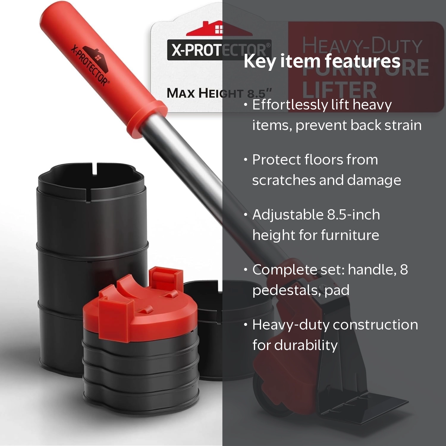 X-Protector, Furniture Lifter Tool, Adjustable 8.5
