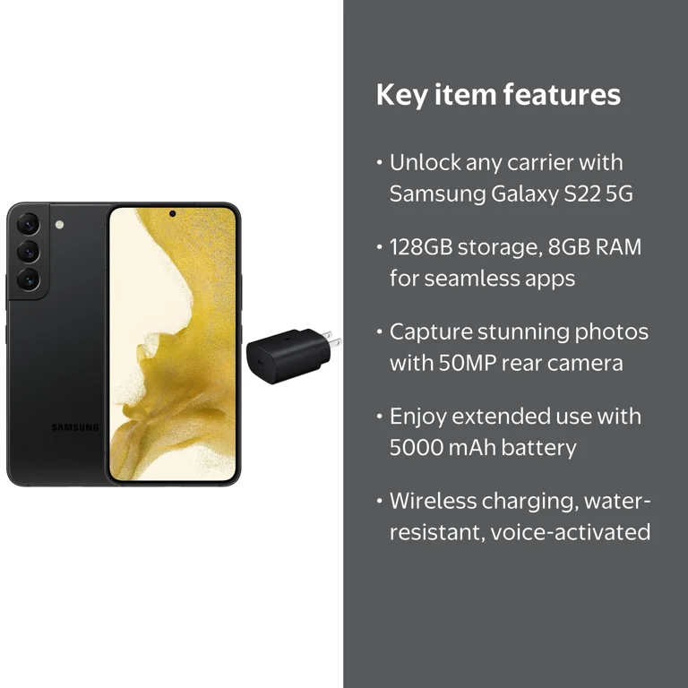 SAMSUNG GSM Phone, Galaxy S22 5G (128GB, 8GB) 6.1