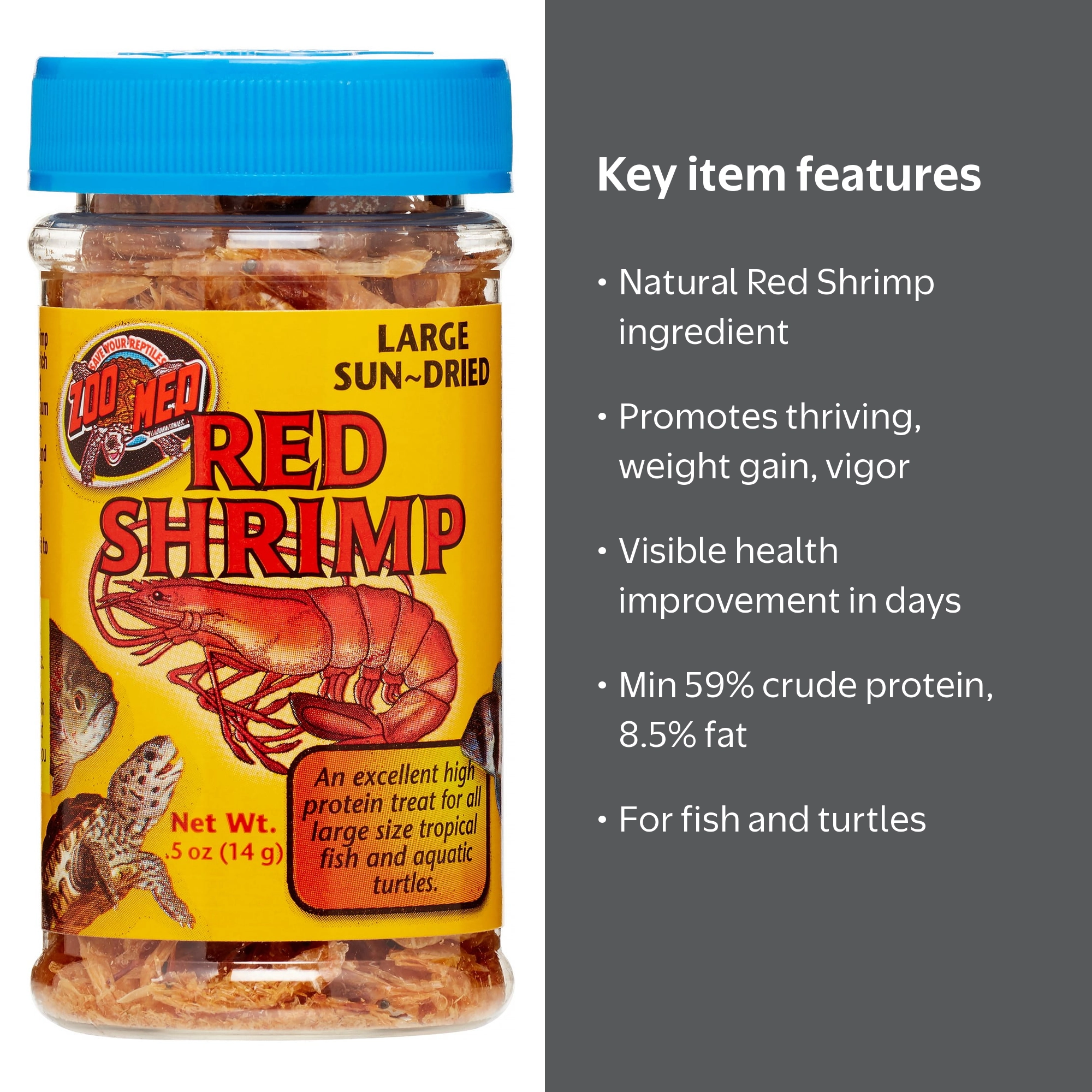 Zoo Med, Fish & Aquatic Pet Food, 0.5 Oz, Large Sun-Dried Red