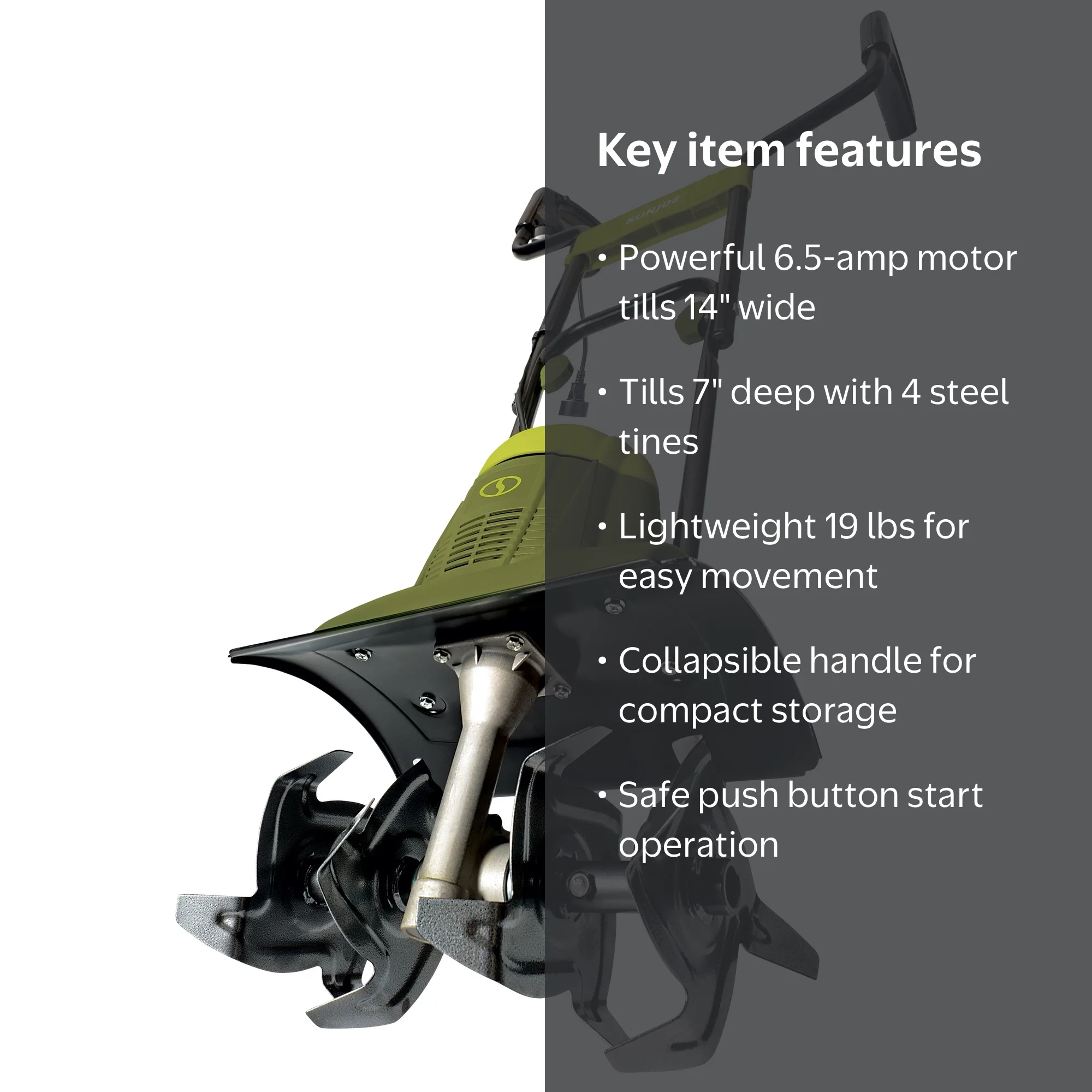 Sun Joe TJ600E Electric Garden Tiller/Cultivator , 14-Inch , 6.5