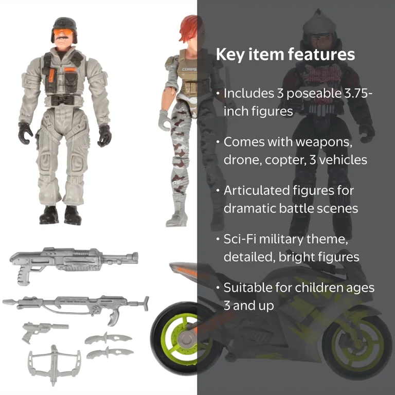 The Corps Elite Triple Threat Action Figures(Item May vary
