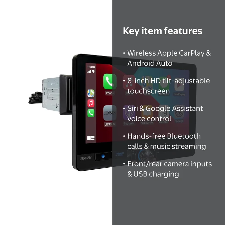 Jensen J1CA8FL 8-inch Car Stereo with Apple CarPlay Android Auto