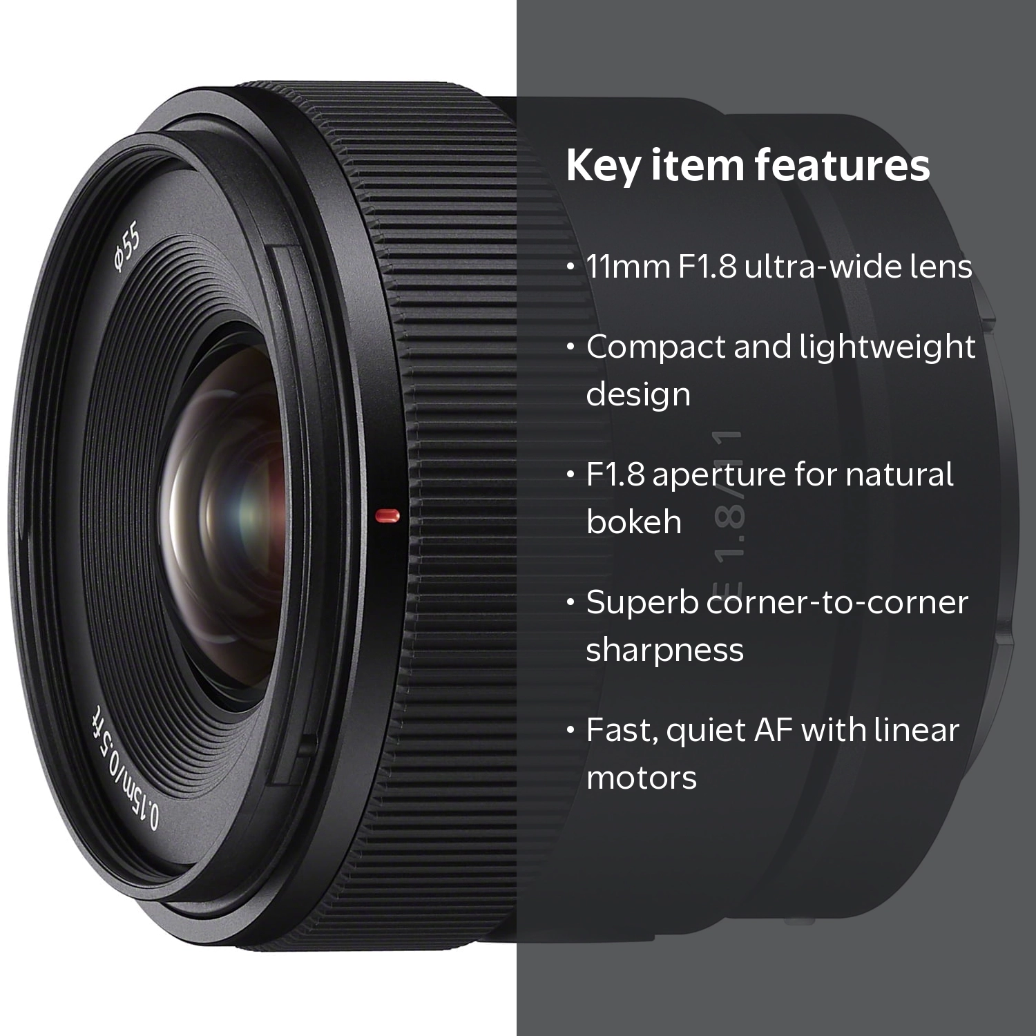 Sony, E 11mm F1.8 APS-C Ultra-Wide-Angle Prime Lens - Walmart.com