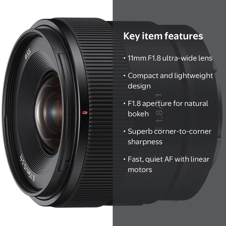 Sony, E 11mm F1.8 APS-C Ultra-Wide-Angle Prime Lens - Walmart.com