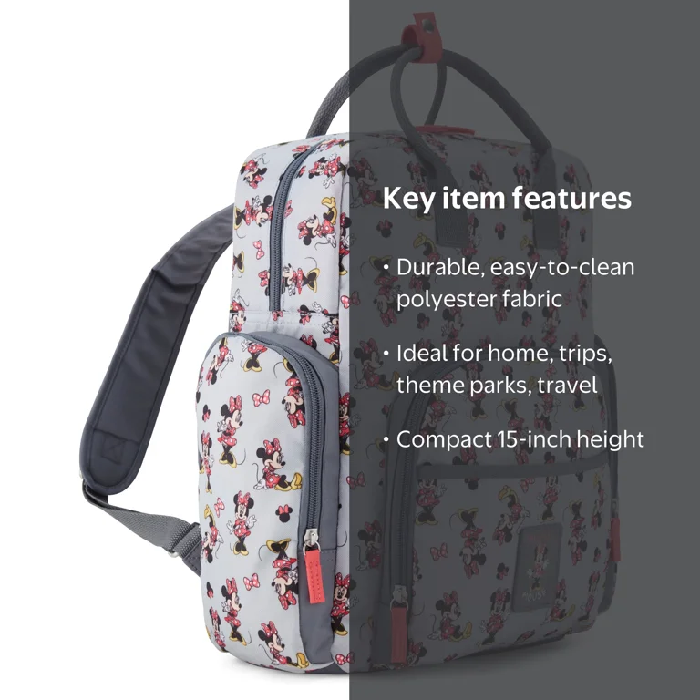 diaper bag backpack mini mouse Disney with Changing Pad Minnie – 16” Nylon Baby Bag for Parents, Insulated Bottle Holders, Multiple Storage Pockets : Baby Made from lightweight Disney Minnie Mouse Diaper Bag