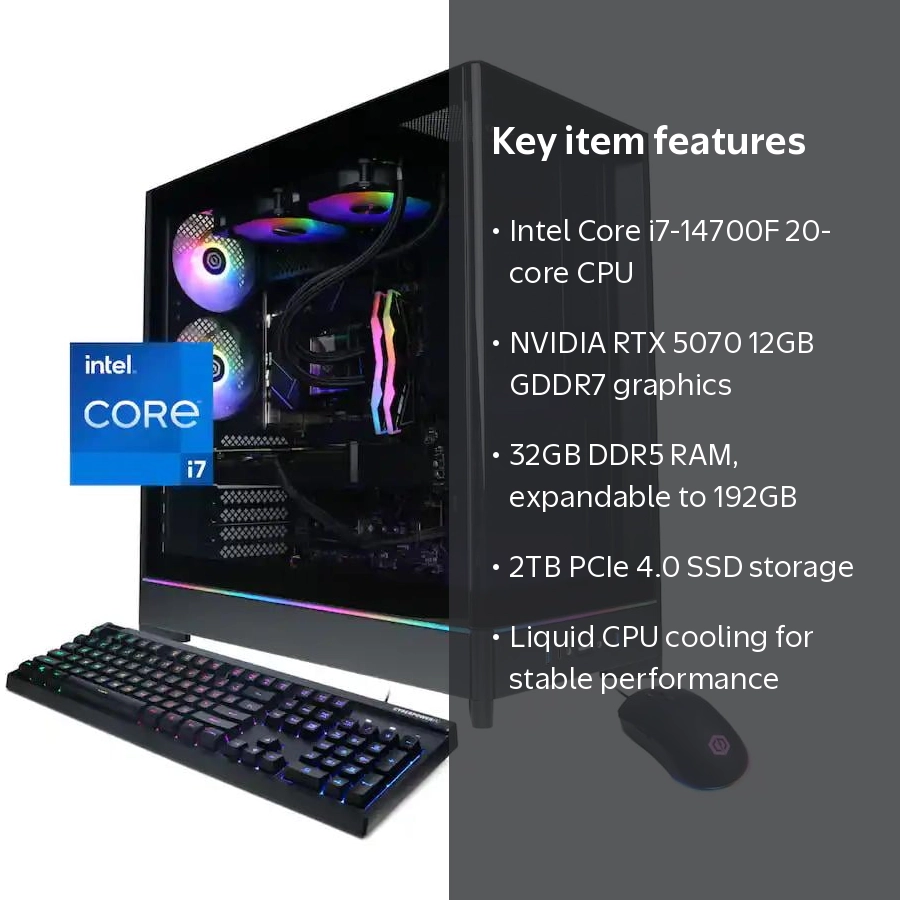 CyberPowerPC - Gaming Desktop - Intel Core i7-14700F - NVIDIA