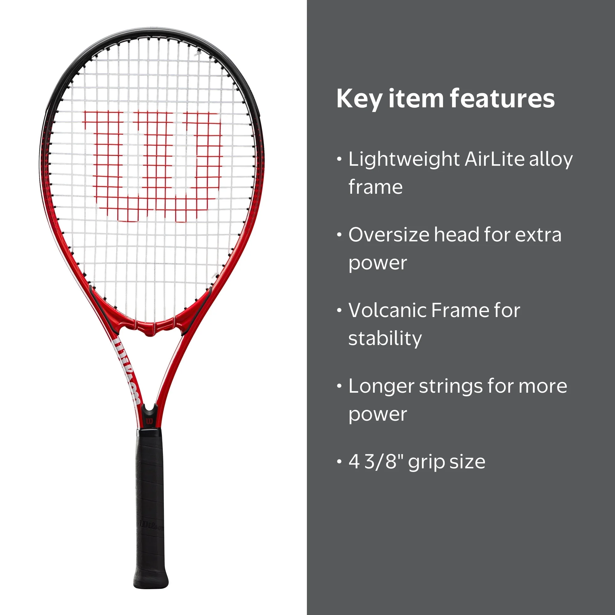 Wilson Pro Staff Precision XL Tennis Racket - Red (Adult