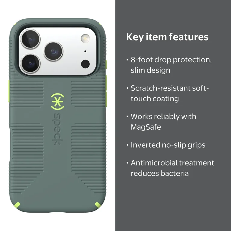 Speck iPhone 17 Pro CandyShell Grip with MagSafe, Neo Drab + more