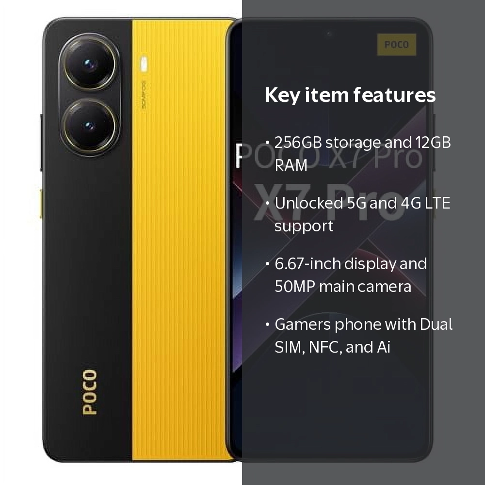 【新品未開封】POCO X7 pro イエロー 12/256 Xiaomi Poco X7 PRO 5G 256GB ROM 12GB RAM Dual SIM Unlocked