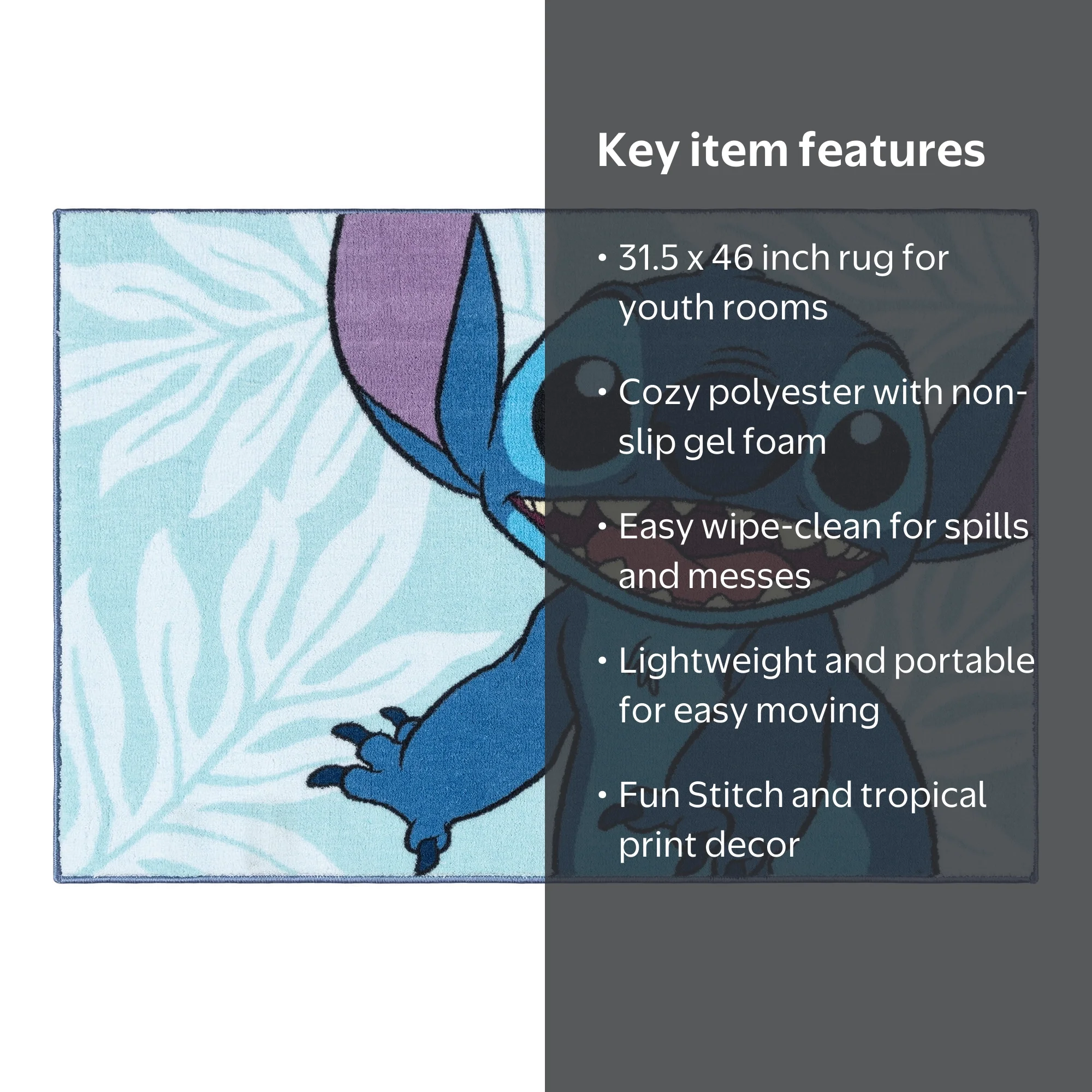 Disney Stitch Blue Aqua Multicolored Printed Polyester Easy-Care