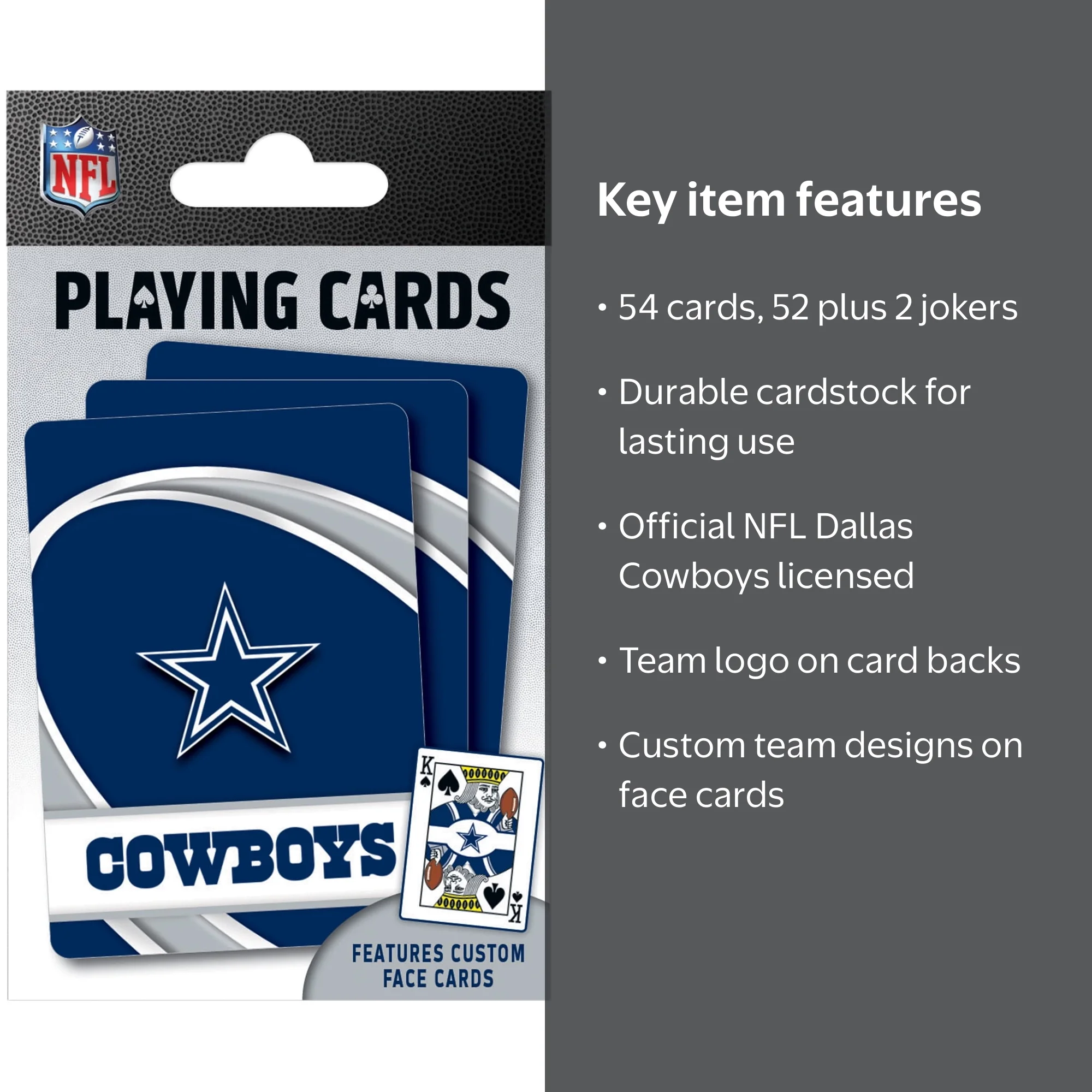 MasterPieces NFL Dallas Cowboys Licensed Playing Cards - 54 Card