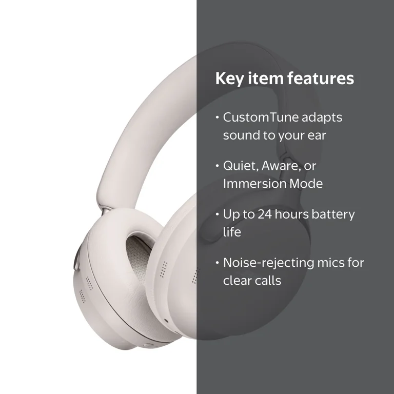 Bose, QuietComfort Ultra Headphones, Model BCQCU001, White Smoke