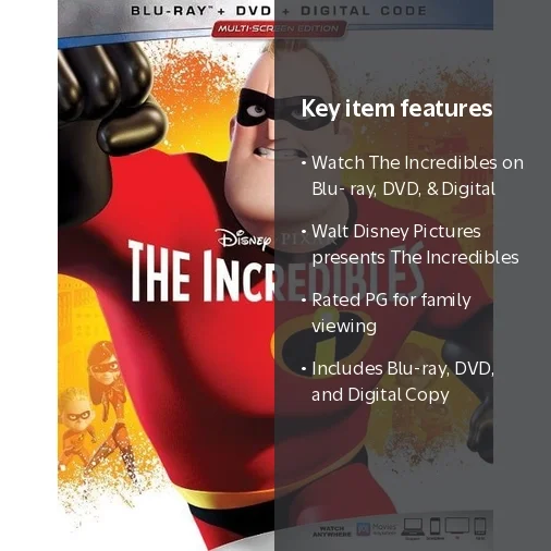 Walt Disney Pictures, The Incredibles, Blu-ray + DVD + Digital