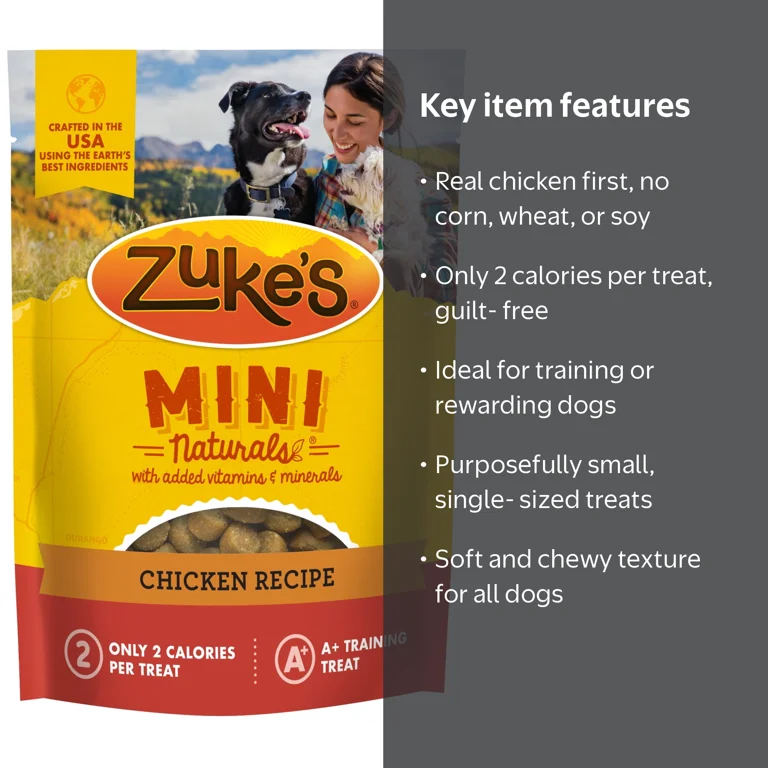Zuke's, Mini Naturals Dog Training Treats, Chicken Recipe, Soft