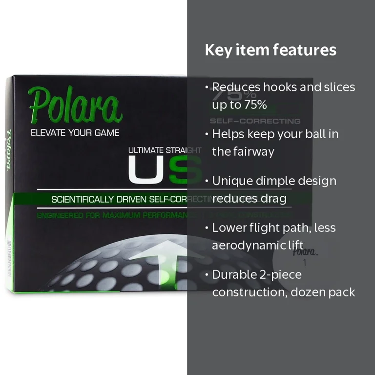 Polara Ultimate Straight Self Correcting 2 Piece Golf Balls, 1