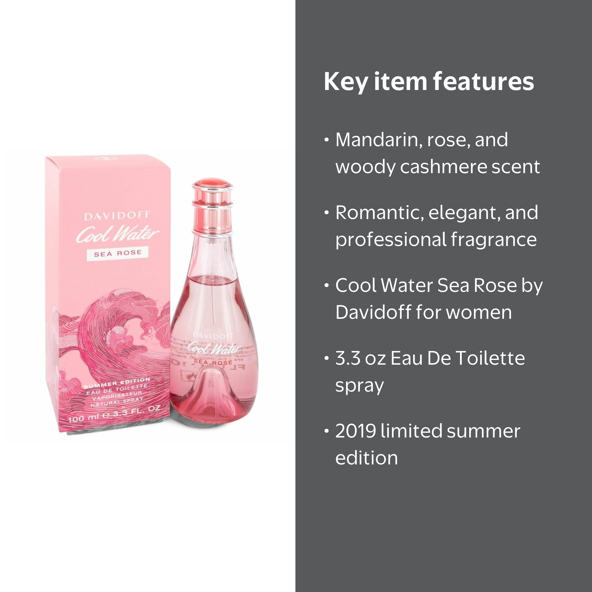 Davidoff Cool Water Sea Rose, Eau De Toilette Spray, 2019 Summer