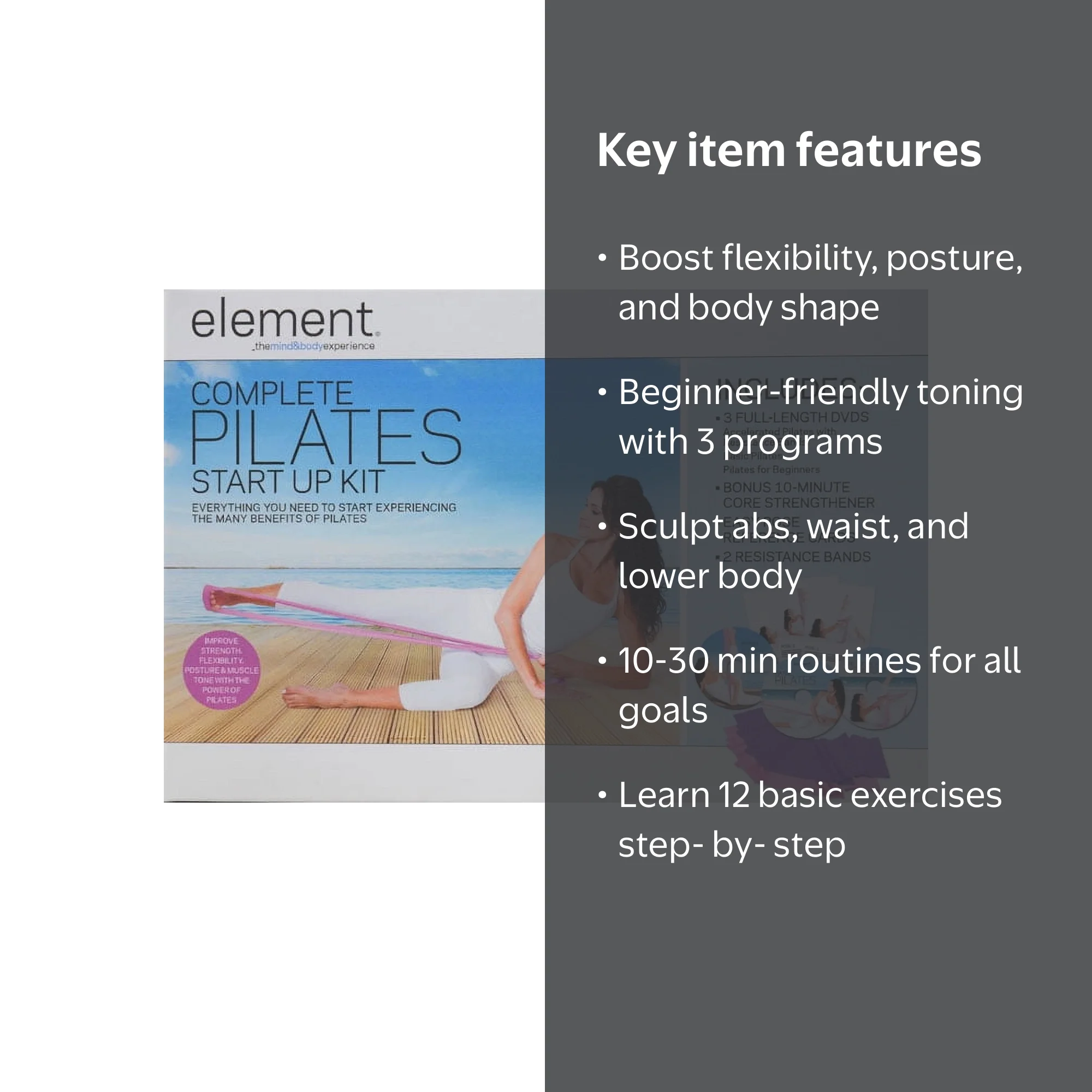 Element Complete Pilates Kit DVD, Starz / Anchor Bay, Sports