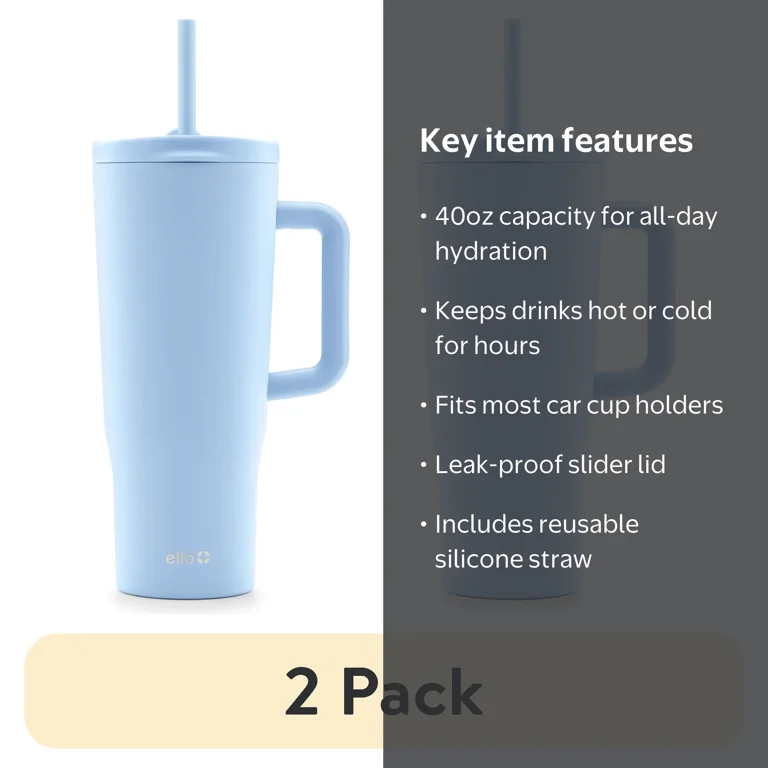 Ello Clean 40oz Stainless Steel Tumbler - Vacuum Insulated