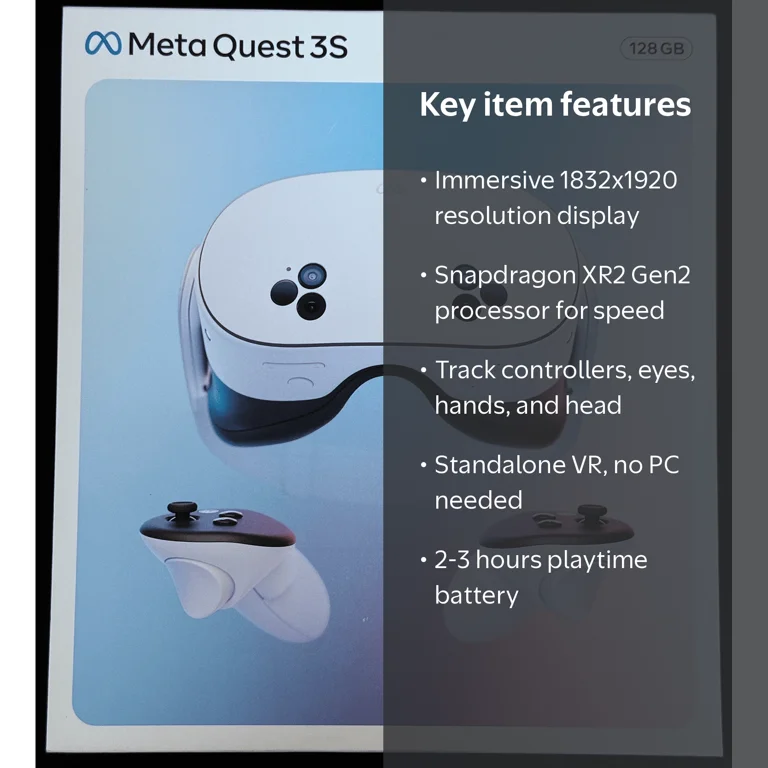Oculus Quest 3S 128GB VR Headset, Touch Controllers, Carry Case