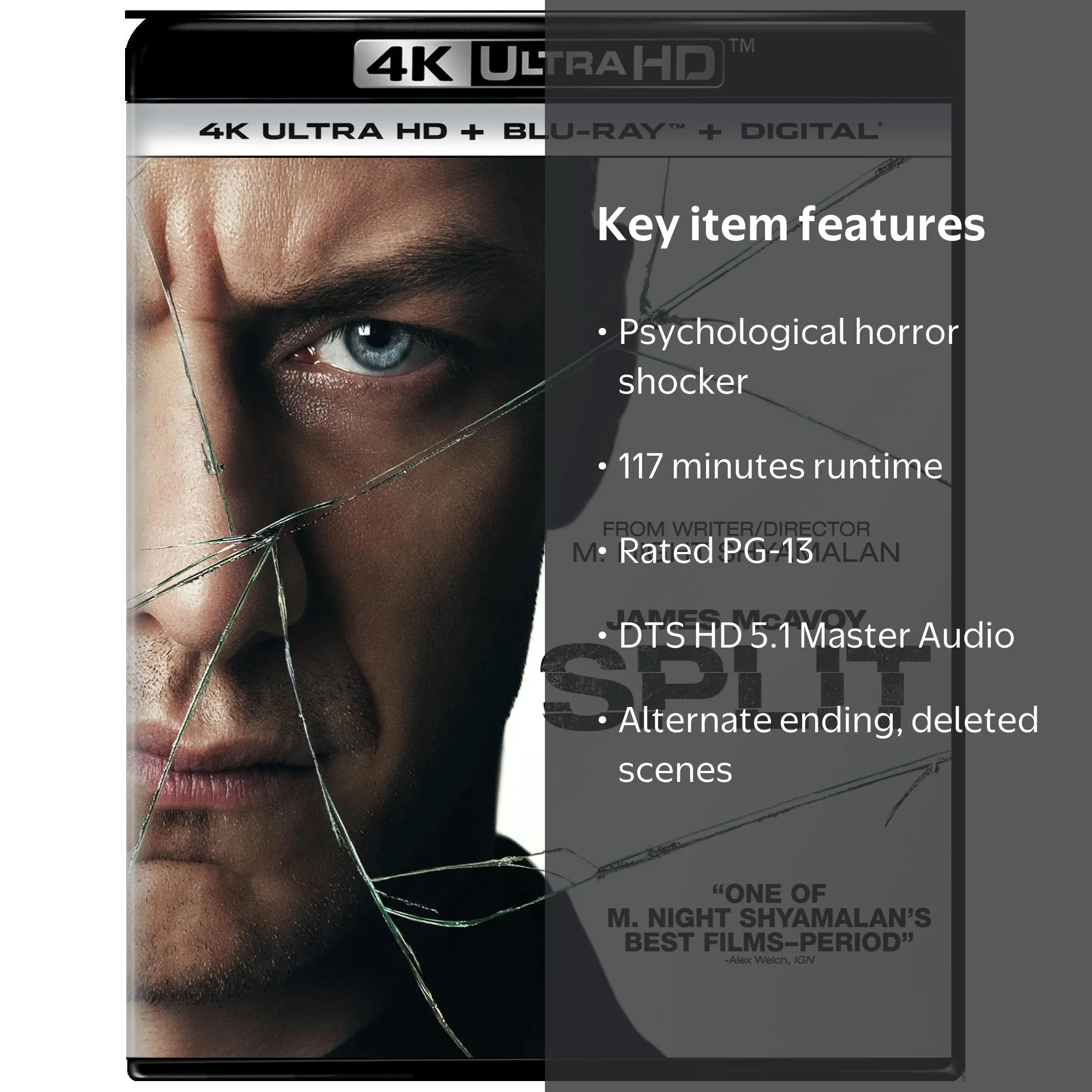 Universal Studios' Split (4K Ultra HD + Blu-ray), Horror Thriller
