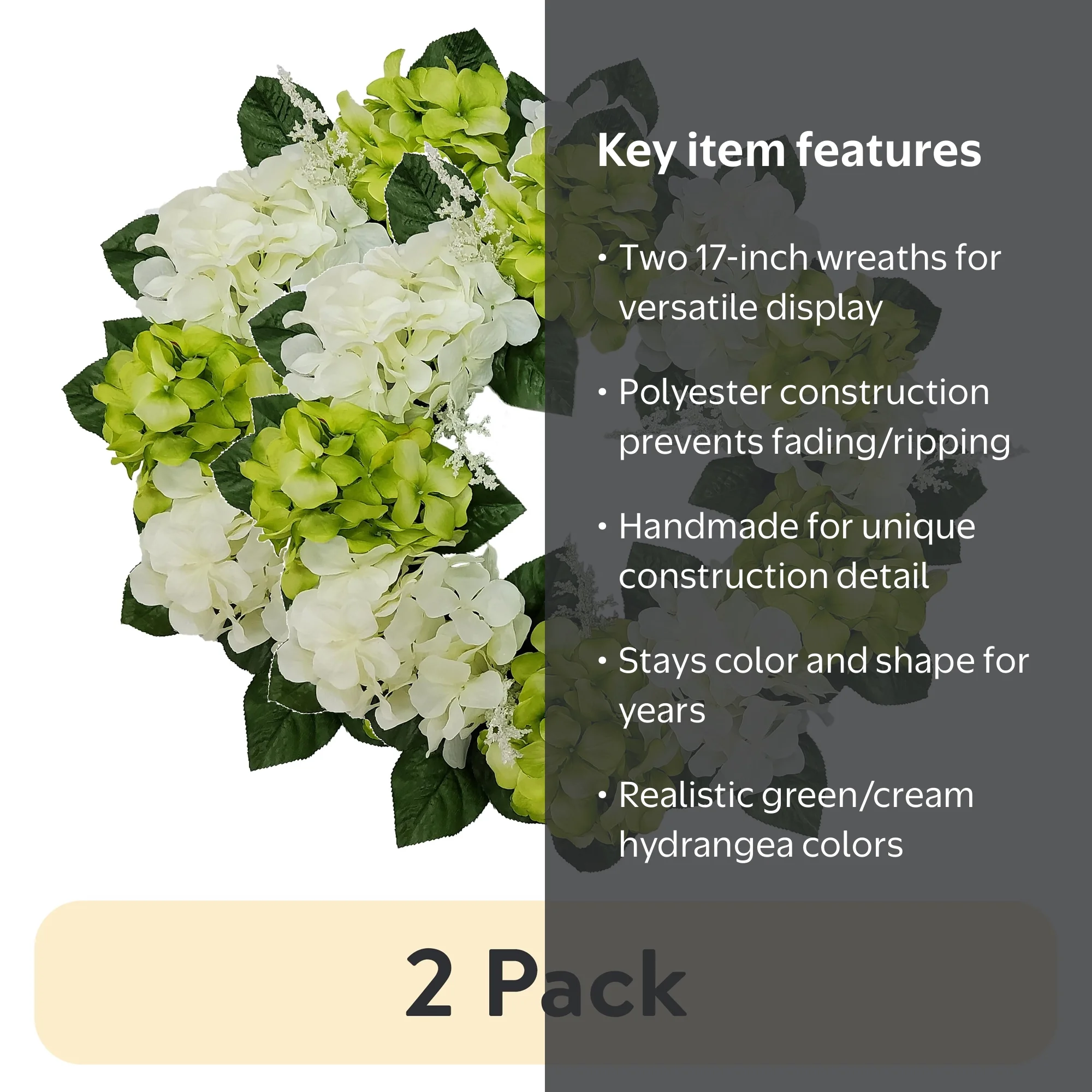 Mainstays 17in Artificial Hydrangea Wreath - Walmart.com