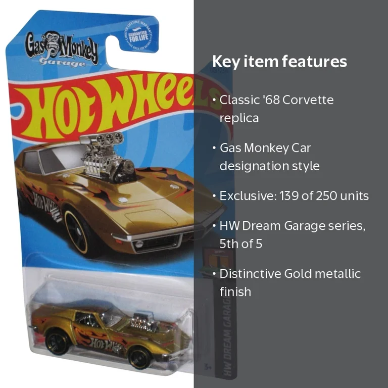 Hot Wheels HW Dream Garage 5/5 (2021) Gold '68 Corvette Gas Monkey