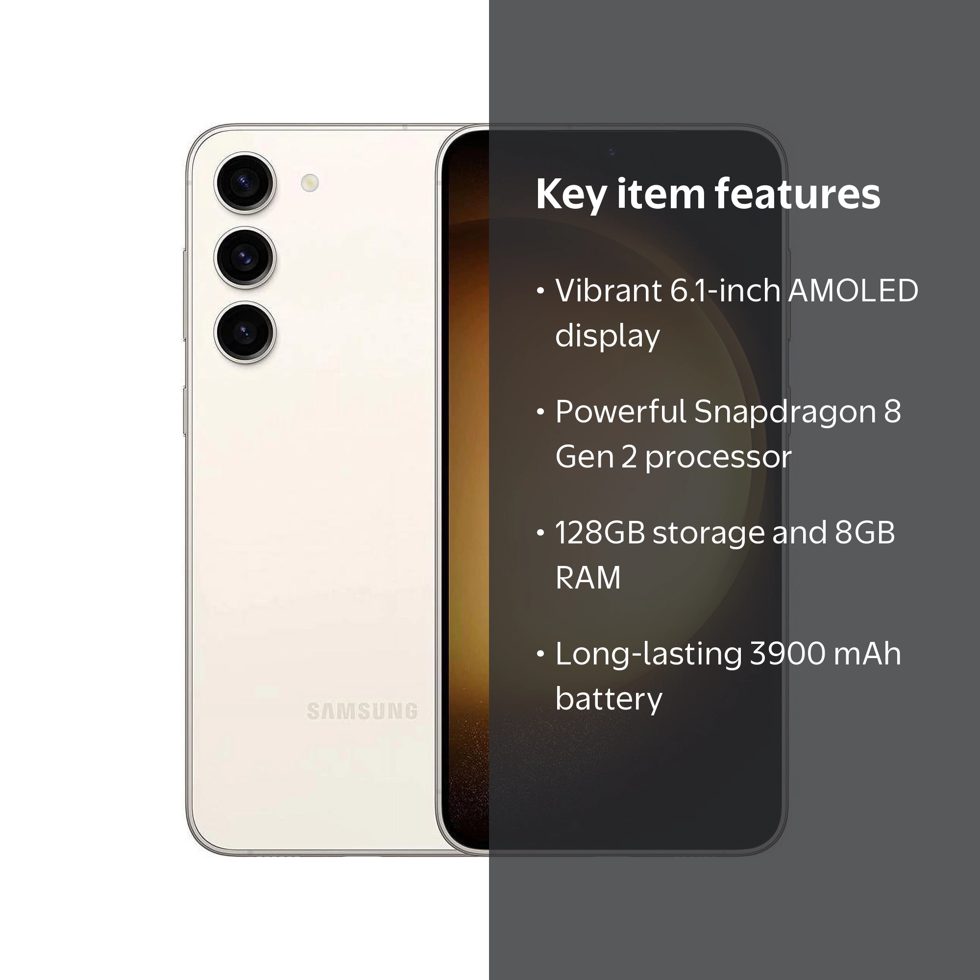 Samsung, Galaxy S23 Cell Phone, 128GB 8GB RAM, Cream - Walmart.com