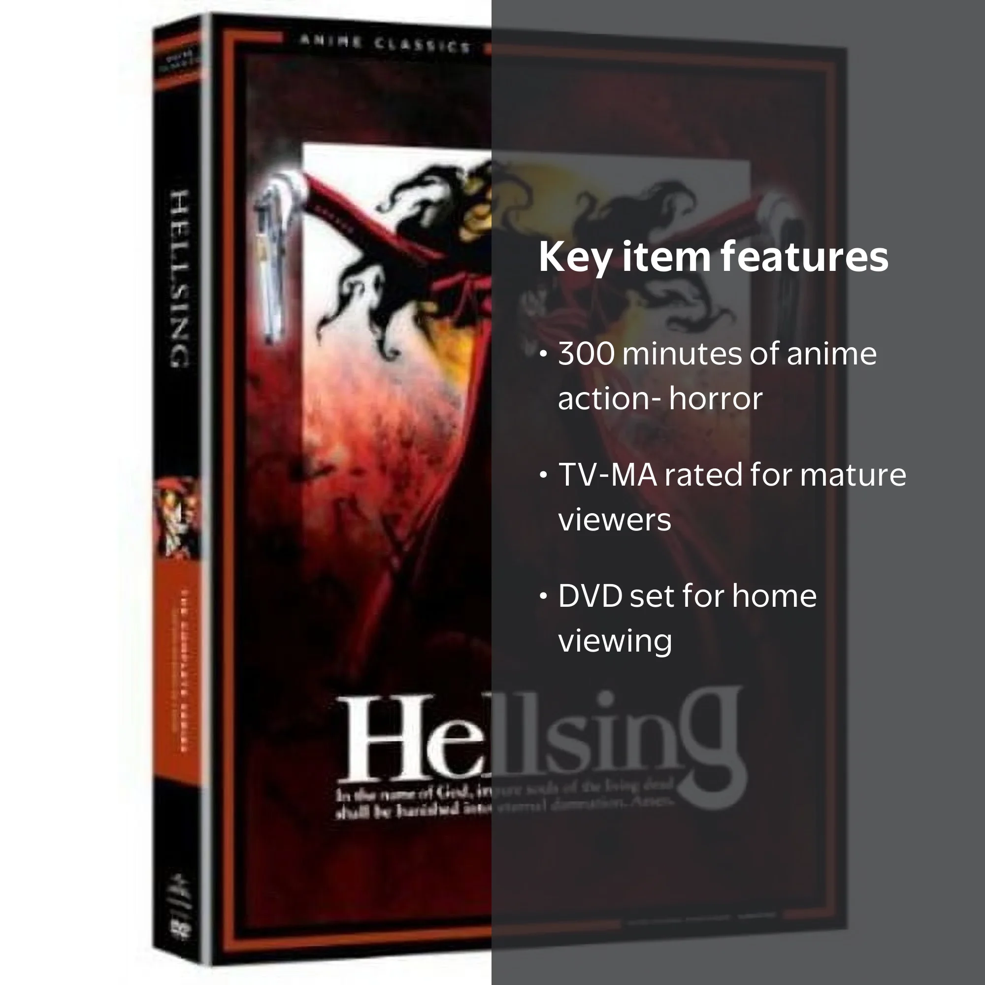 Crunchyroll, DVD, Hellsing Series, 300 min, Action-Horror