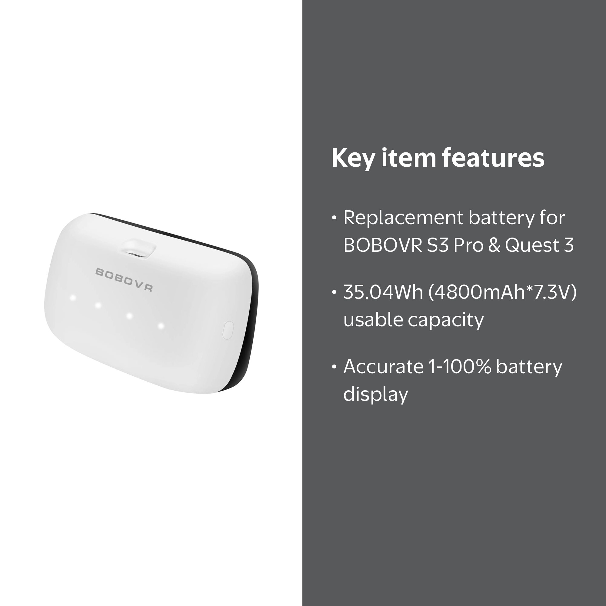 BOBOVR B100 Battery Pack for S3 Pro and Meta Quest 3, 10000mAh Hot