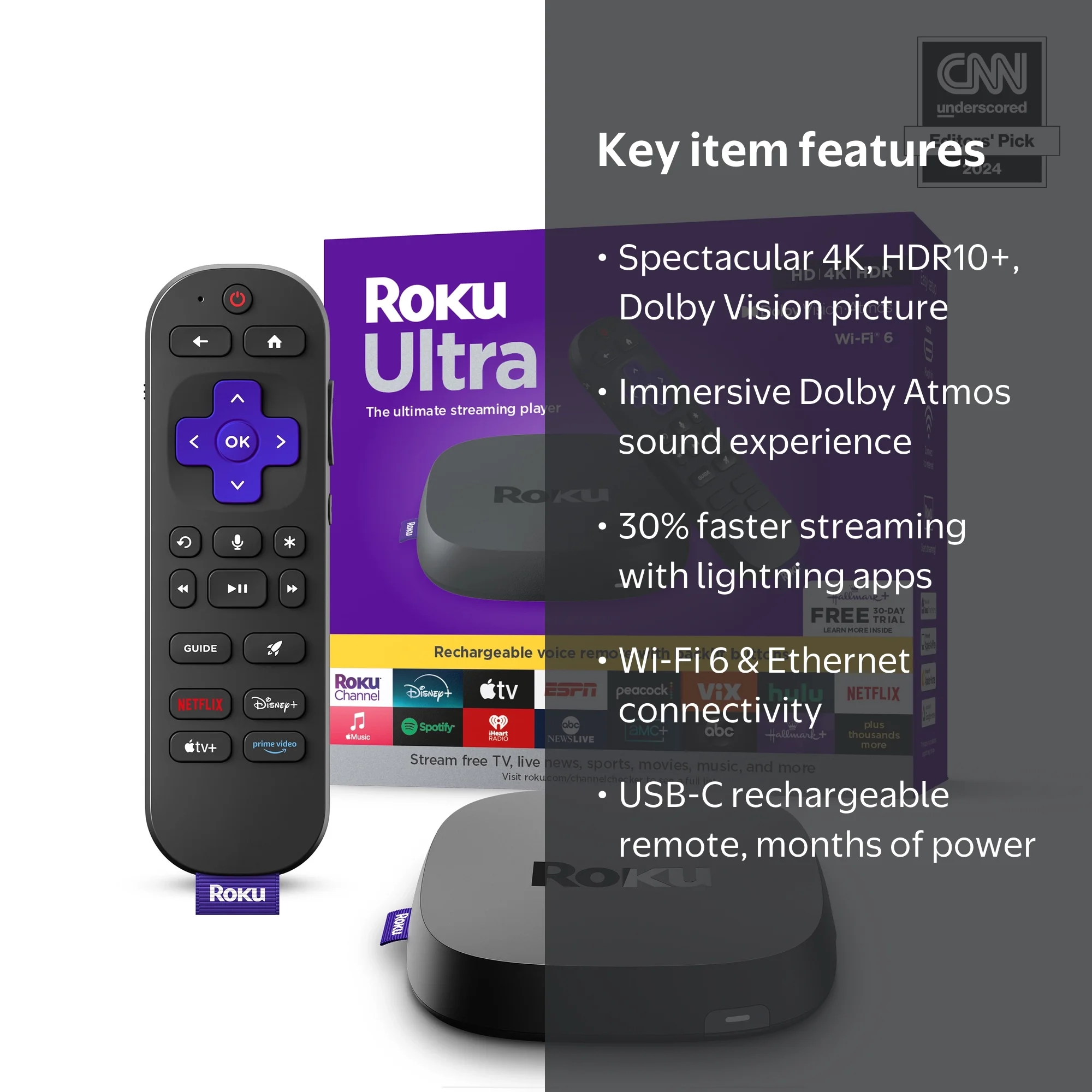 Roku Ultra | 4K HDR10+ Dolby Vision and Atmos Streaming Device