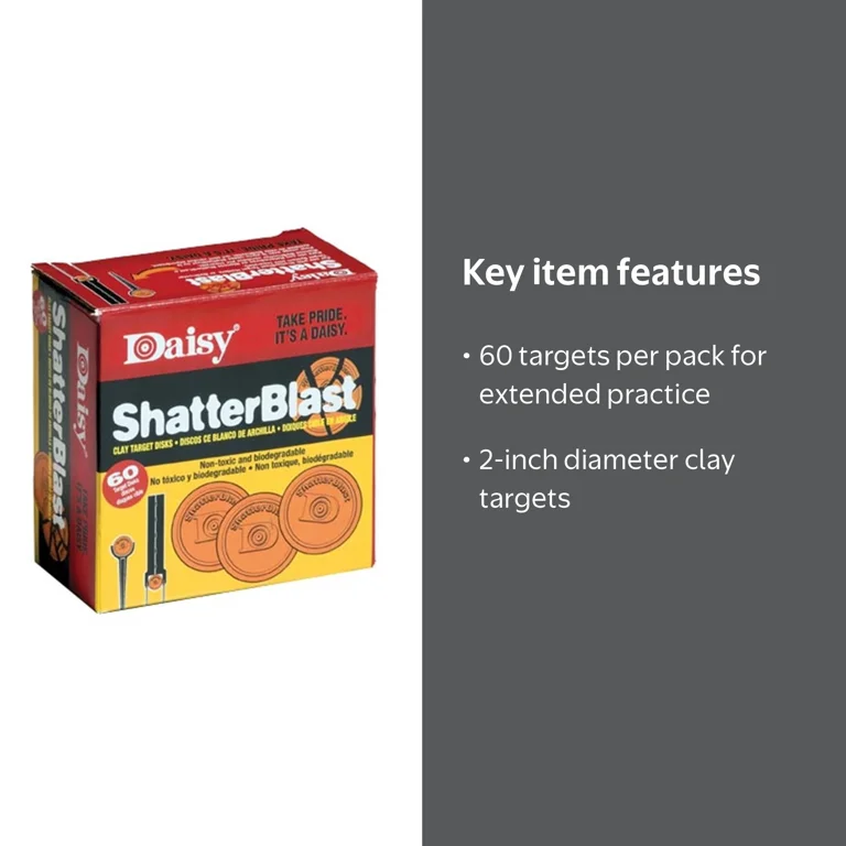 ポータブルプレーヤー ACTAS BOMBEAT2 Daisy, Shatter Blast Breakable Refill Targets, 2 in. Disks, 60