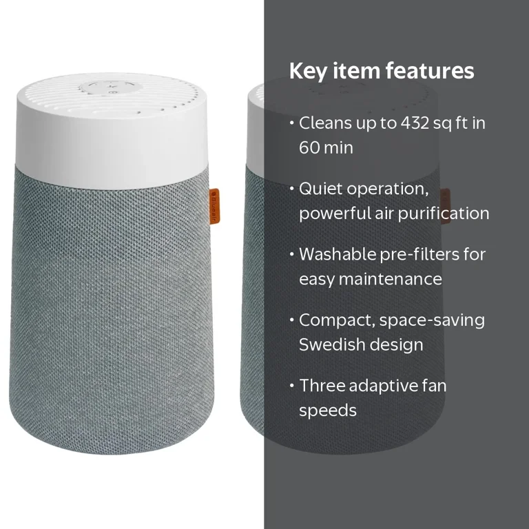 Blueair Blue Pure Mini Max Air Purifier, Quiet Small Space Design