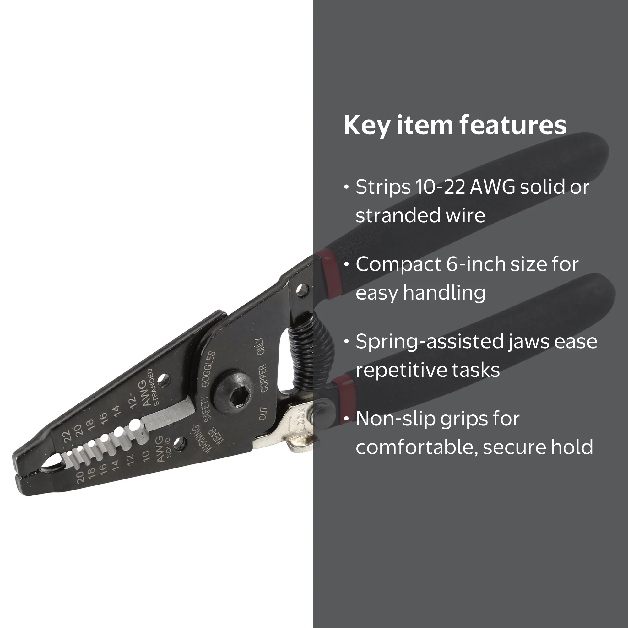 Hyper Tough New 6-inch Wire Stripper with Non-Slip Grips, 7504